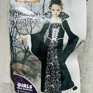 Spirit Halloween Child Girl Midnight Vampiress Costume Size 12-14 Vampire